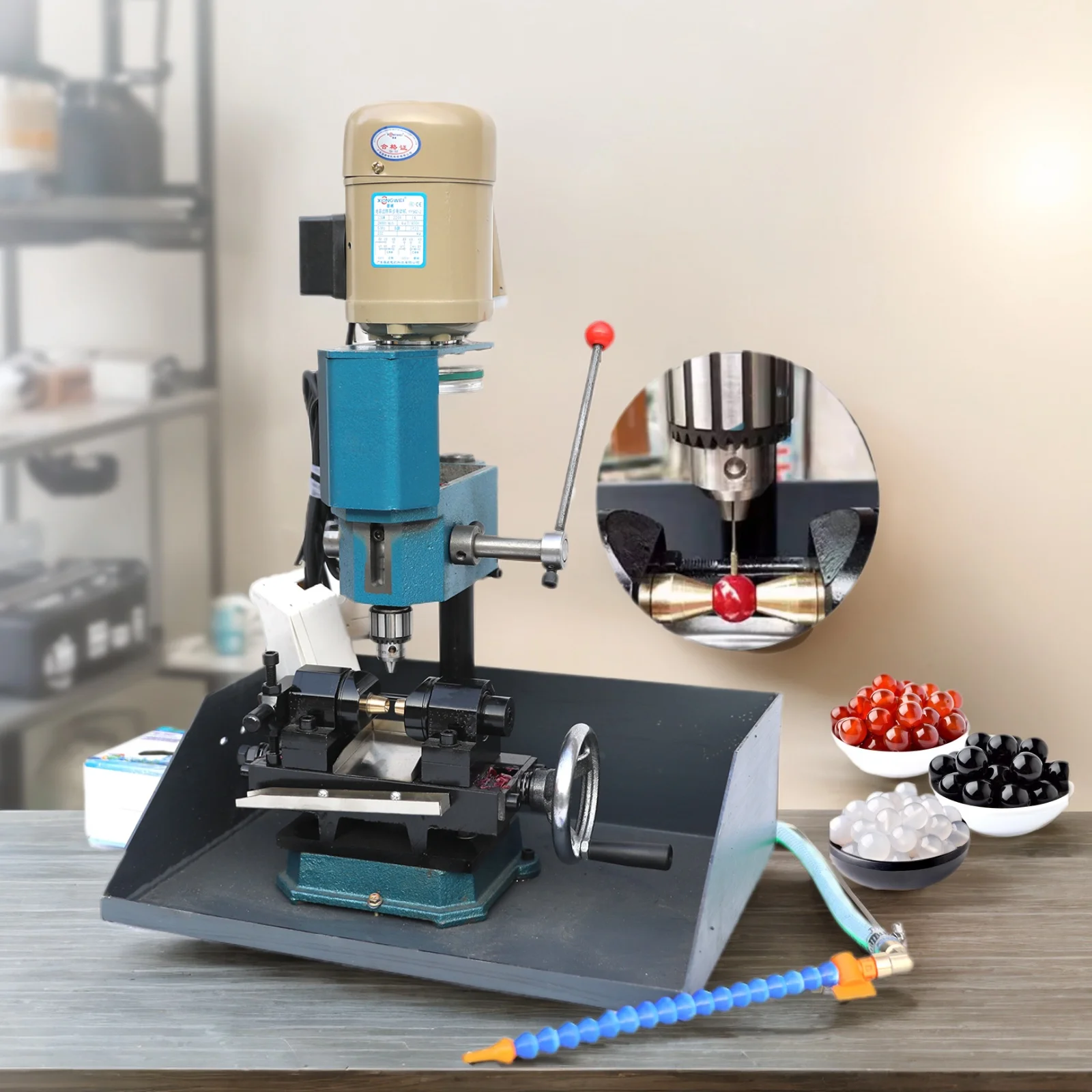 Kinway Precise Drilling for Shell Coral Amber Jade Stone Pearl Drilling Machine Gemstone Bead Jade Bead Drilling Hole Machine