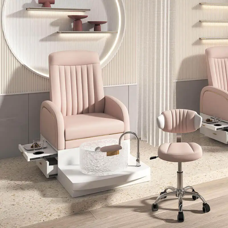 Set completo mobili da salone sedia per Pedicure rosa e mobili per
