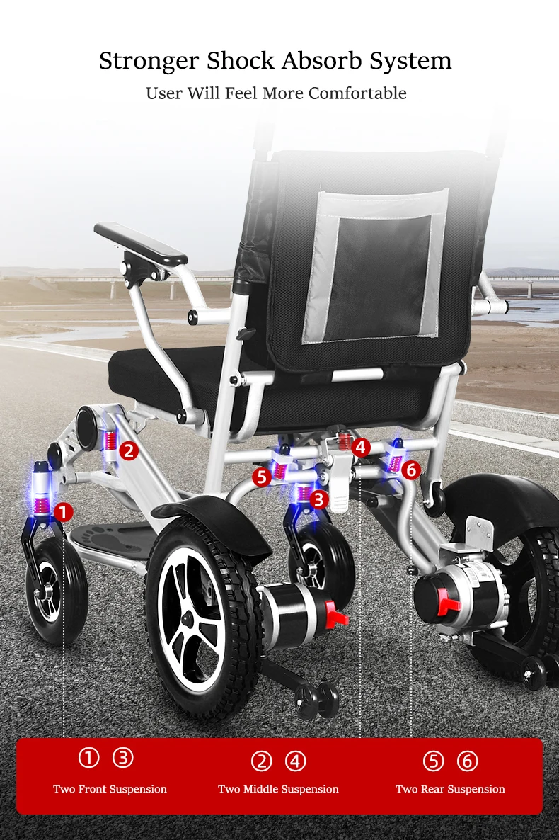 Portable Foldable Lightweight Lithium Battery Wheelchair Motorized ...