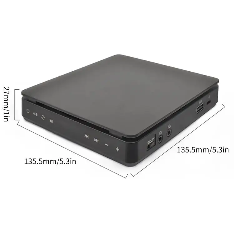 Портативный CD-плеер 3,5 мм с объемным звуком, FM-радио, USB, MP3, USB, CD-проигрыватели с динамиком