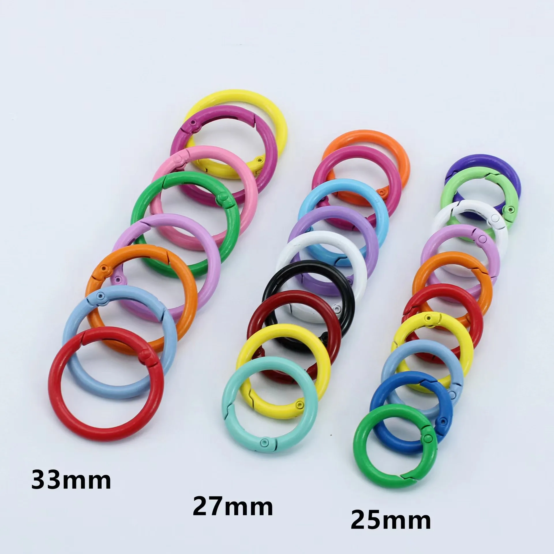Handmade DIY Circle Snap Clip Hook O Ring Spring Gate Clasp Buckle Round Spring Carabiner for Keychain Handbag