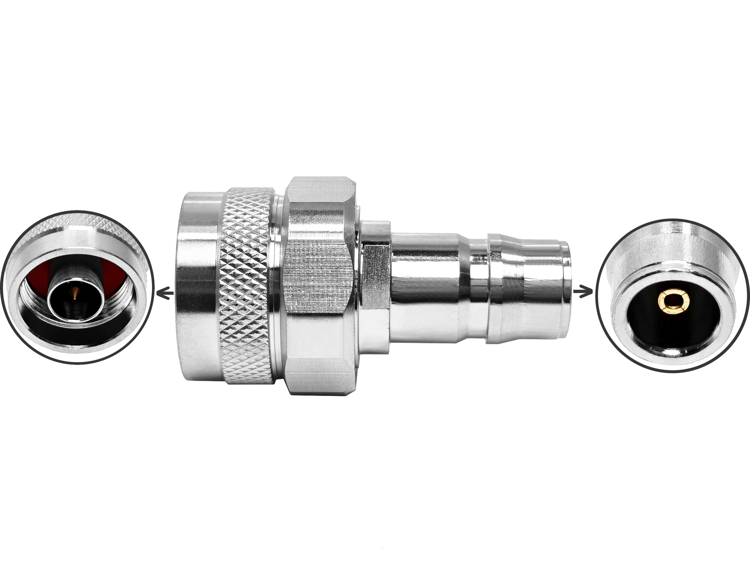 Factory Supplier Male to Female Coaxial Adapter N Male Plug to QN Female Jack Electrical Coax Adaptor