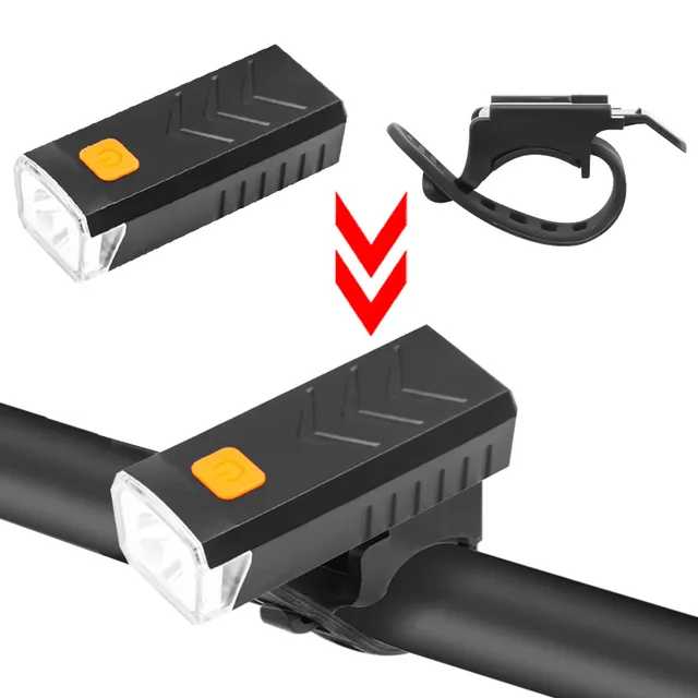 USB Rechargeable Mini Bicycle Light Portable LED Night Riding Light Four-Level Adjustment Waterproof Outdoor Battery