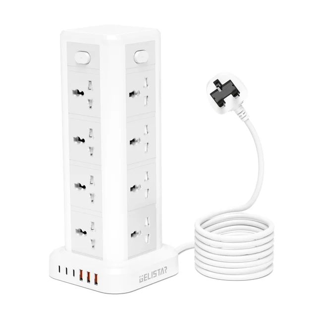 Multifunctional  Power Strip With USB  TYPE C Ports 12-Way Universal Socket Extension Strip Tower Type