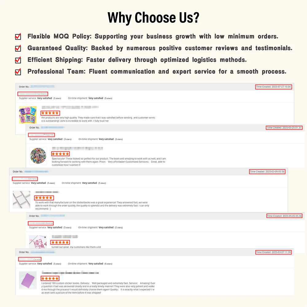 Factory Price MOQ 25pcs Per Design Wire O or Saddle Stitch Removable Resealable Removing Custom Releasing Sticker Book