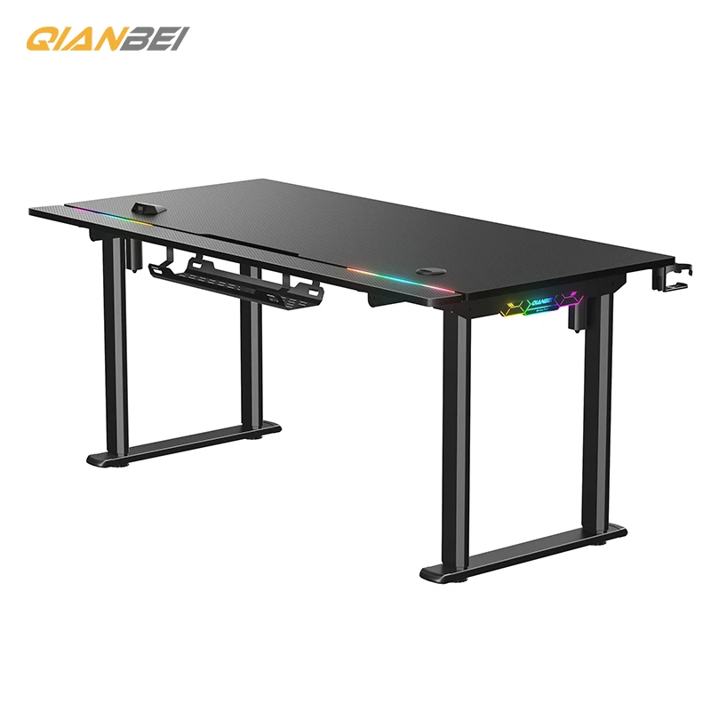 Hight Adjustable Standing Table QB Adjustable Gaming Table with Rgb Lights Electric Adjustable Gaming Table