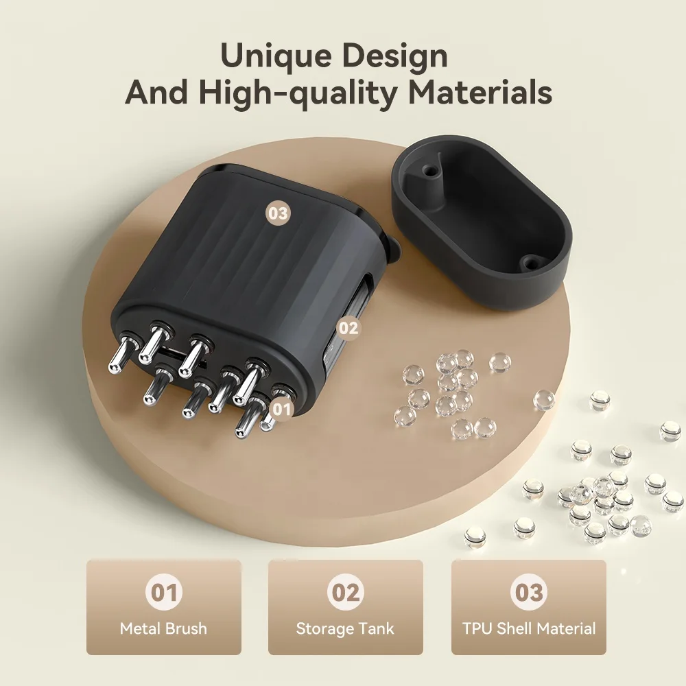 Kimairay Electric Scalp Stimulator Hair Oil Applicator Comb with Plastic Handle and Stainless Steel Teeth for Hair Growth