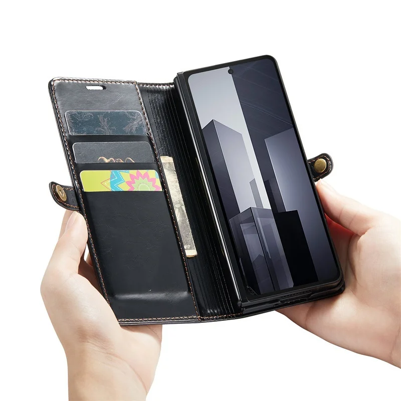 Folding Flip Cover and Card Slot Chic Luxurious Vintage Style For Samsung Galaxy Z Fold 3 4 5 6 Luxury Fashion Case Ultra factory