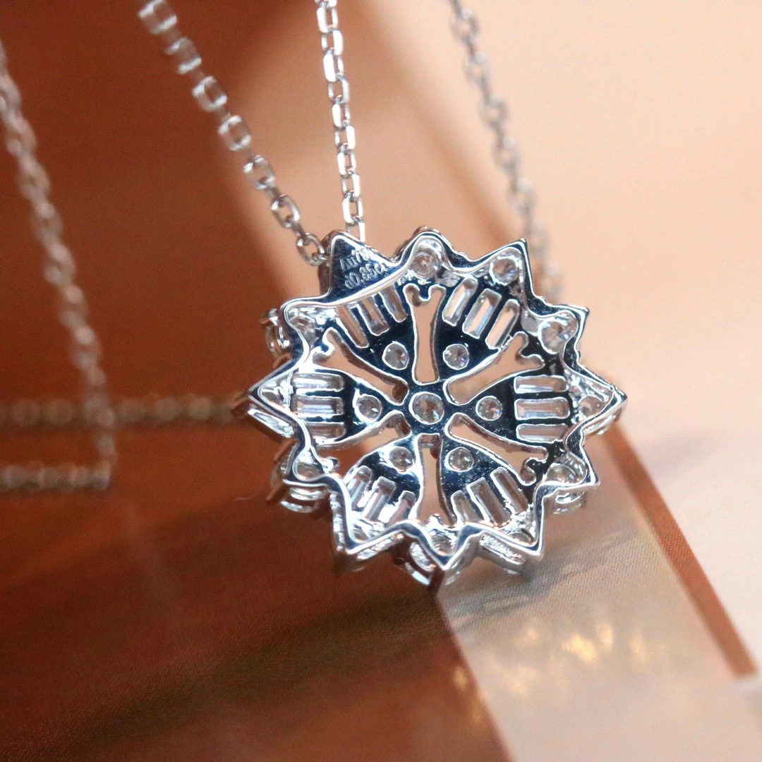 Xinfly 18K or blanc CT bijoux en diamant naturel flocon de