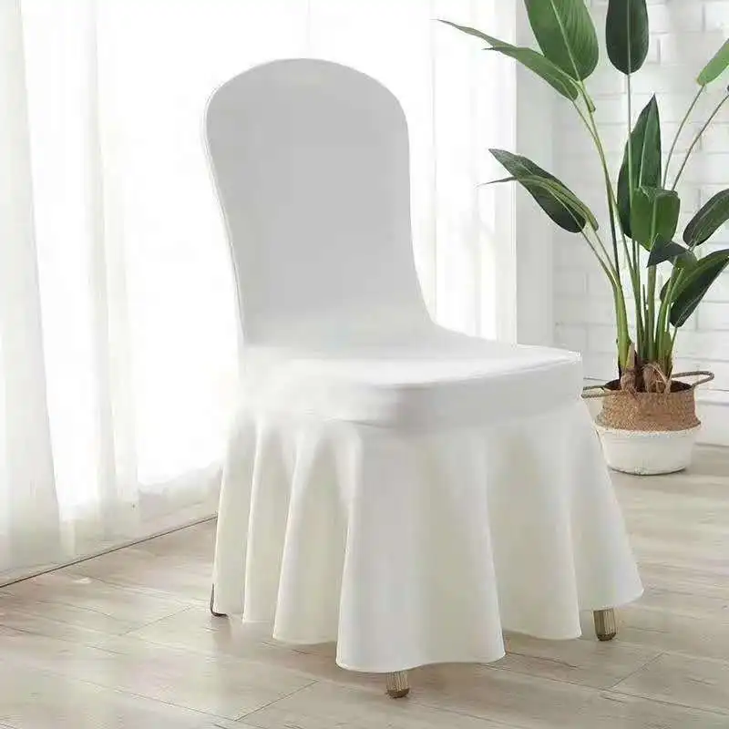 Popular design wedding banquet chair covers white chair cover hotel washable