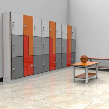 Customized wooden hpl board public gym locker room for changing clothes