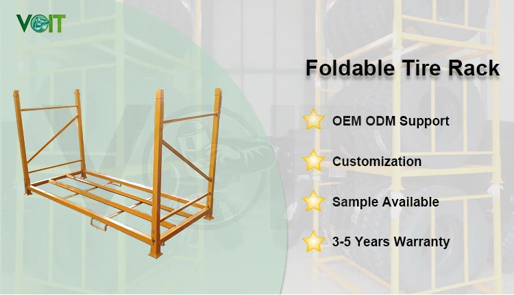 Stackable Tire Model Heavy Duty Industrial Portable Stackable Foldable Tire Rack for ...