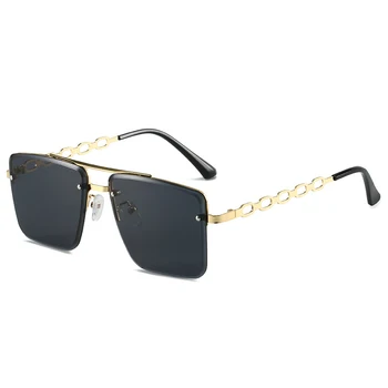 Famous Brand Metal Sunglasses Polygon Frame Steampunk Sunglasses Vintage Designer Gold Silver Luxury Eyewear Women Sunglasses