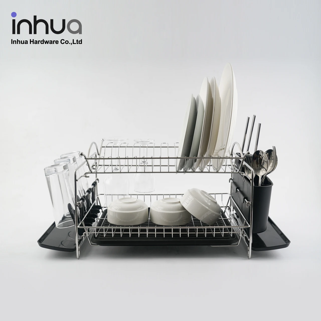 Dish Drying Rack, 304 Stainless Steel Double layer Dish Rack with