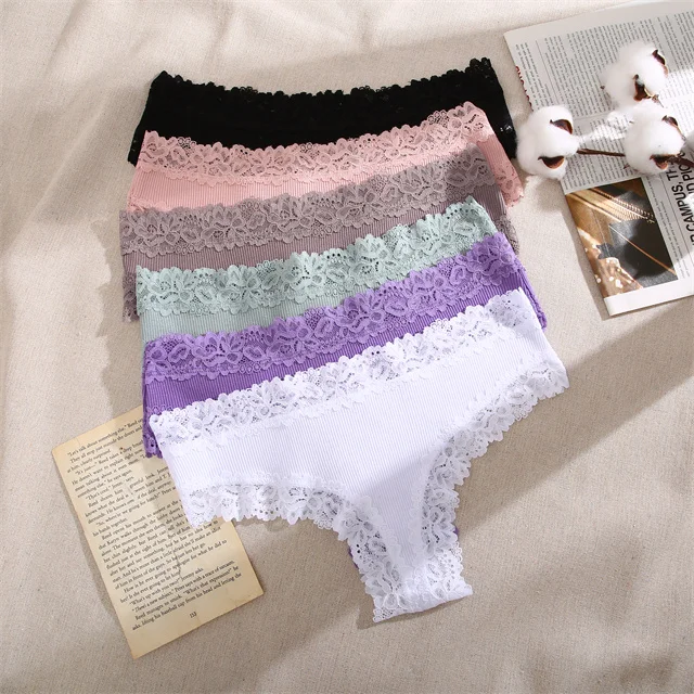 Finetoo 2024 Factory Wholesale Sexy Lace Cotton Women S Panties Low   Hf38c702293344ebd8d0705ec824a7e95M 