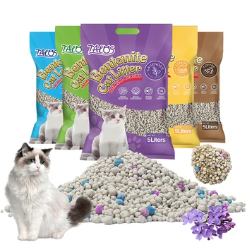 BSCI Factory Scent 5l 10l 100% Natural Sodium Odour Lock Strong Clumping Premium Dust Free ball shape Bentonite Litter Cat Sand