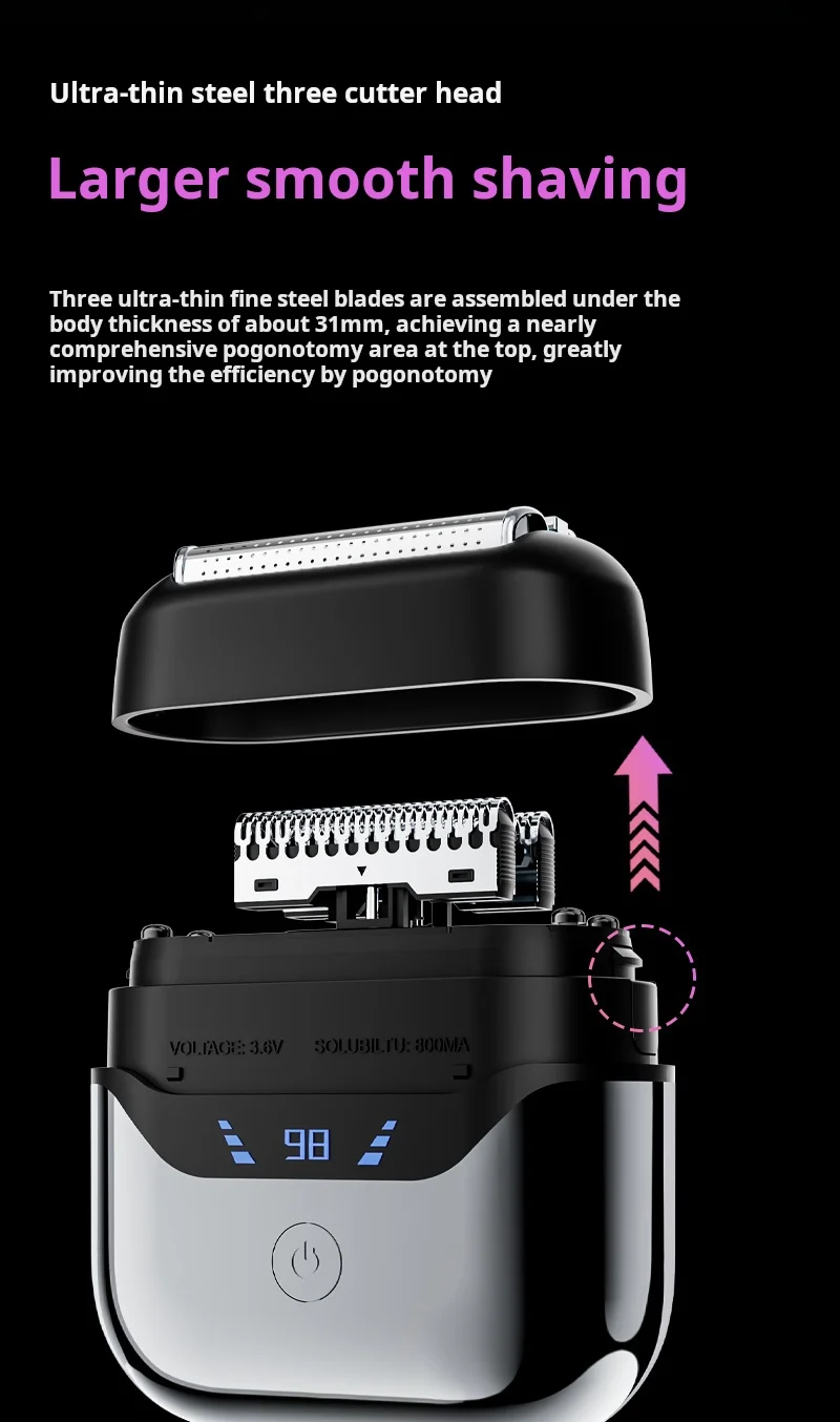 Mini Portable Electric Shaver Pocket Size Beard Shaver Wet And Dry Mens ...