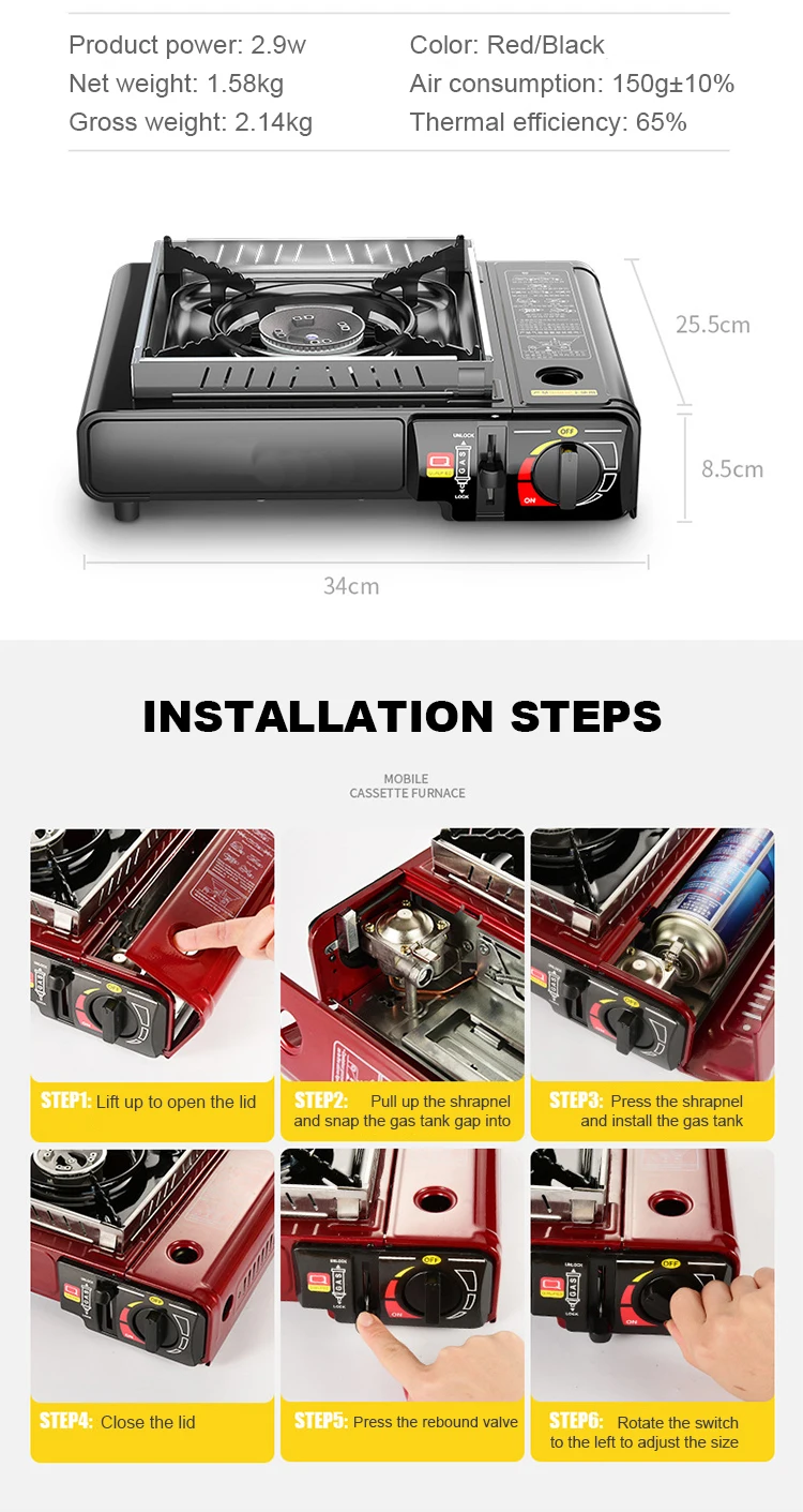 Outdoor Travel Gas Stove Burner Camping Dual Purpose Infrared Portable