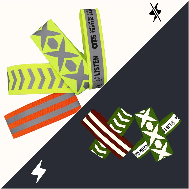 High Visible Reflective Night Running Walking Elastic Strap Wristbands Ankle Bands Armbands Safety for Cycling