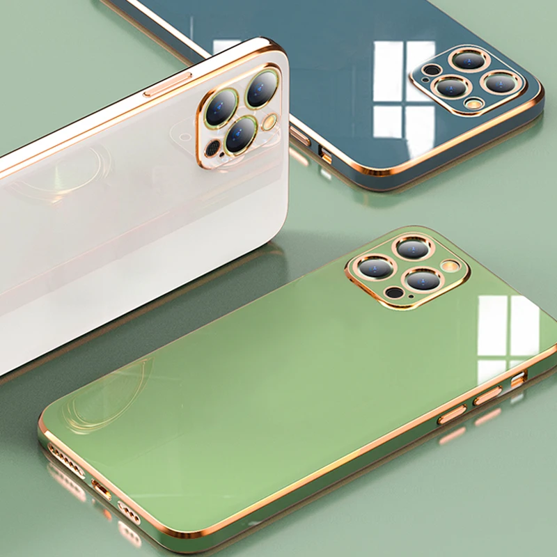 Защитный чехол для телефона Laudtec Lens Protector Антиударный задний чехол Shockproof Plating для iPhone 13 12 11 Mini Pro Max  