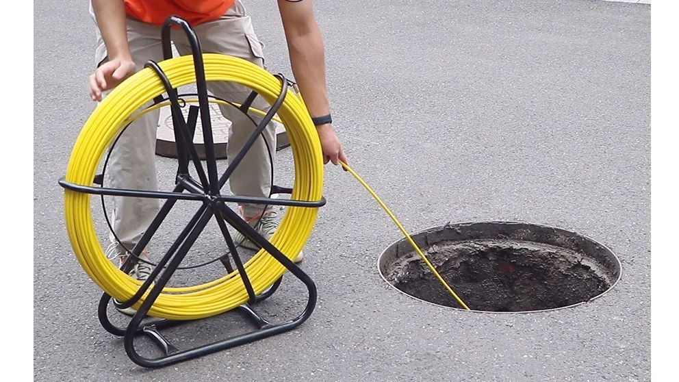 Frp Fiberglass Detectable And Traceable Fiber Cable Push Duct Rod For