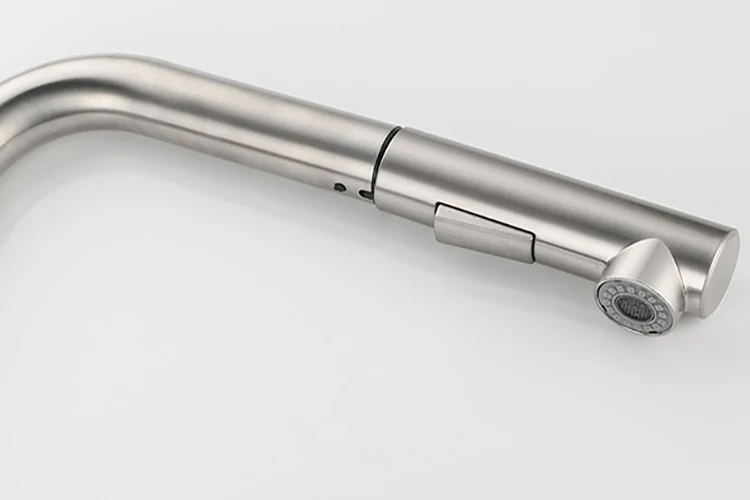 Grifos de fregadero de agua de grifo de cocina de acero inoxidable, grifo de cocina con cabezal extraíble