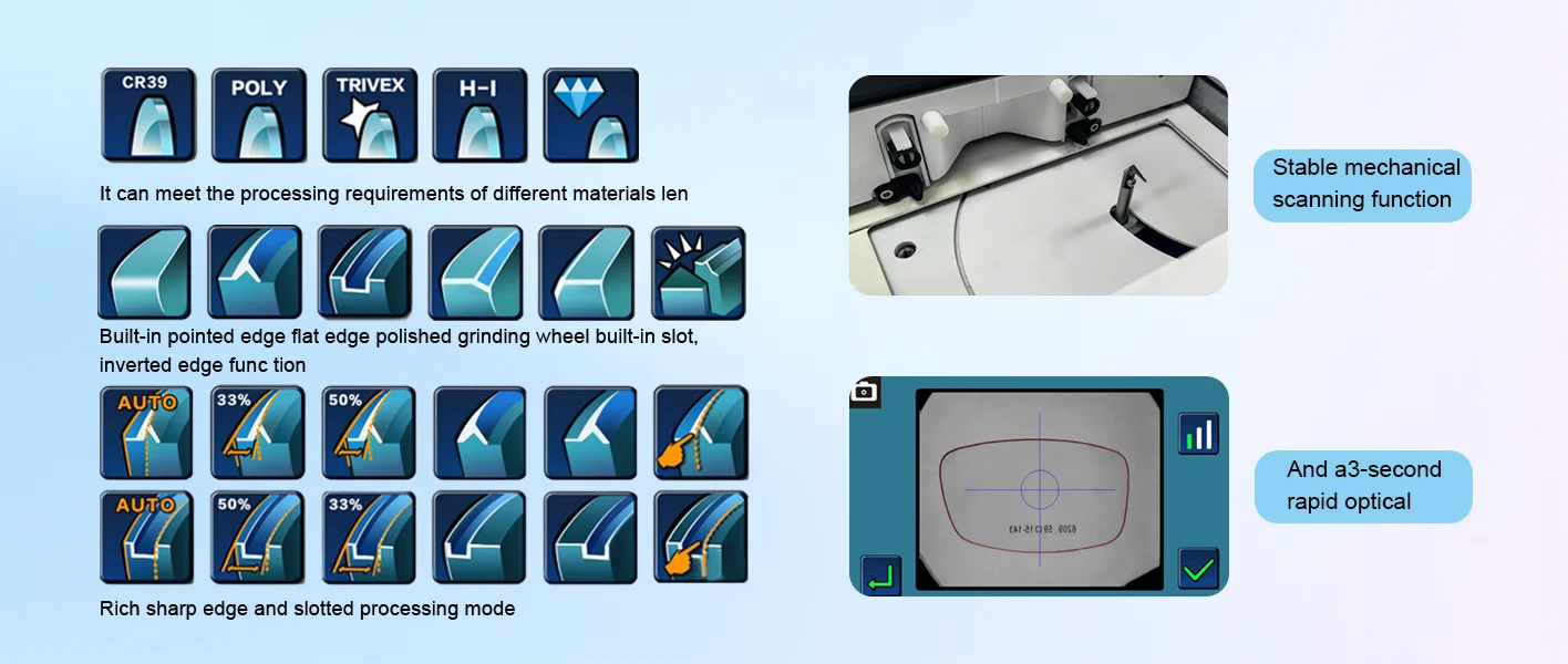 Optical Patternless Auto Lens Edger Machine ALE-1700 Built-in 3D Scanner and Frame Tracer for Optical Shops