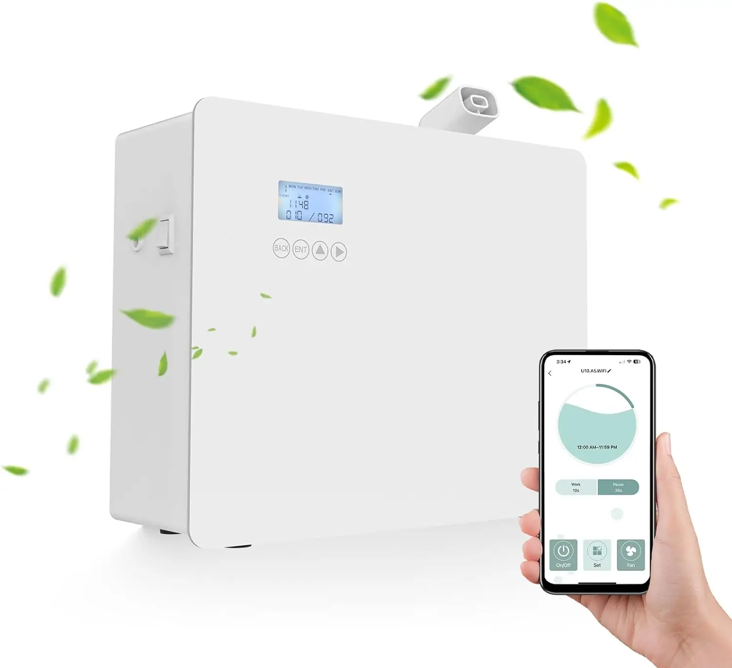 Smart Scent 1000ML HVAC Air Machine APP Control Electric Nebulizing Oil Diffuser Waterless for Hotels Bars Offices-Eco-Friendly