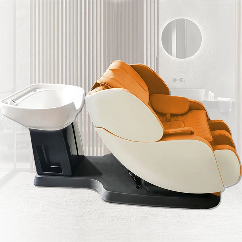 Lay down hair salon washing shampoo massage chair spa head water therapy shampoo bed and massage bed with sink
