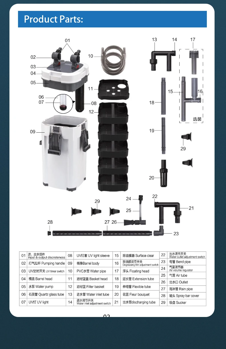 Yee Uv Lamp New Arrival White Color Aquarium External Canister Filter