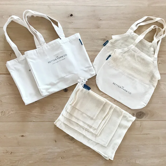 net zero waste reusable mesh foldable washable recycled produce bags