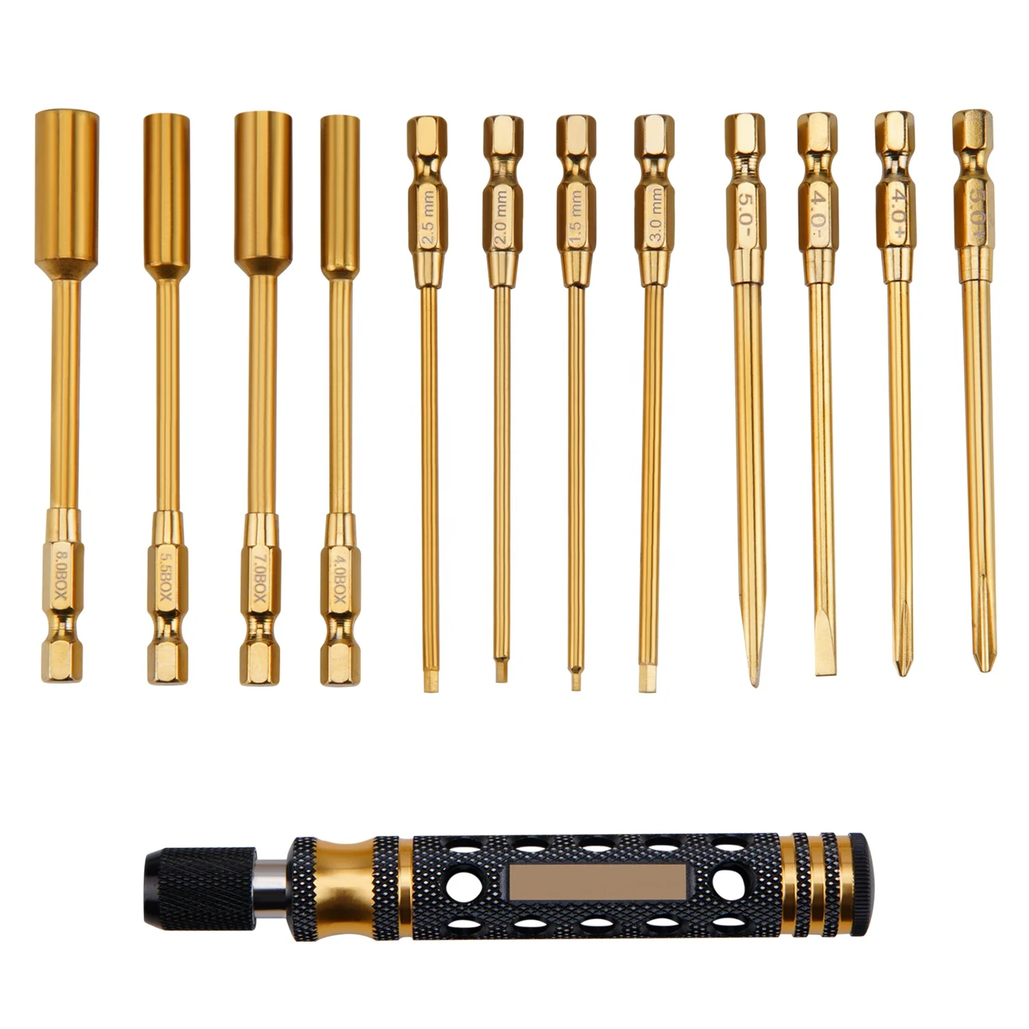 XJL OEM Screw Driver Tools - Gold Hexagon Set for RC Cars