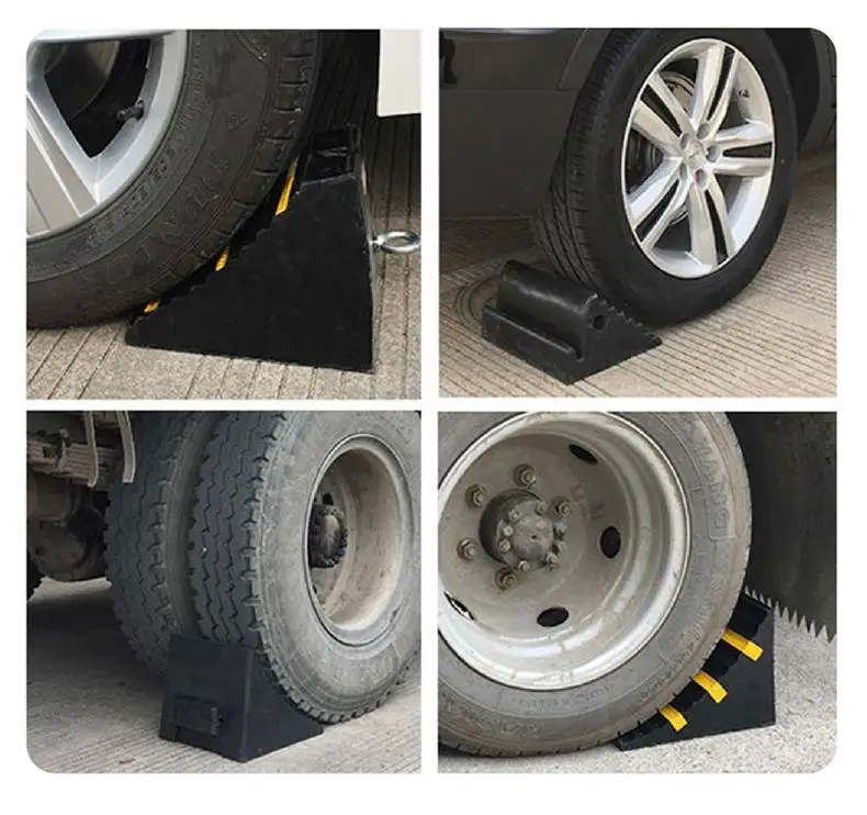 Wholesale Motorcycle Wheel Chock Black Rubber 270*120*180MM with Handle Roadway Product supplier