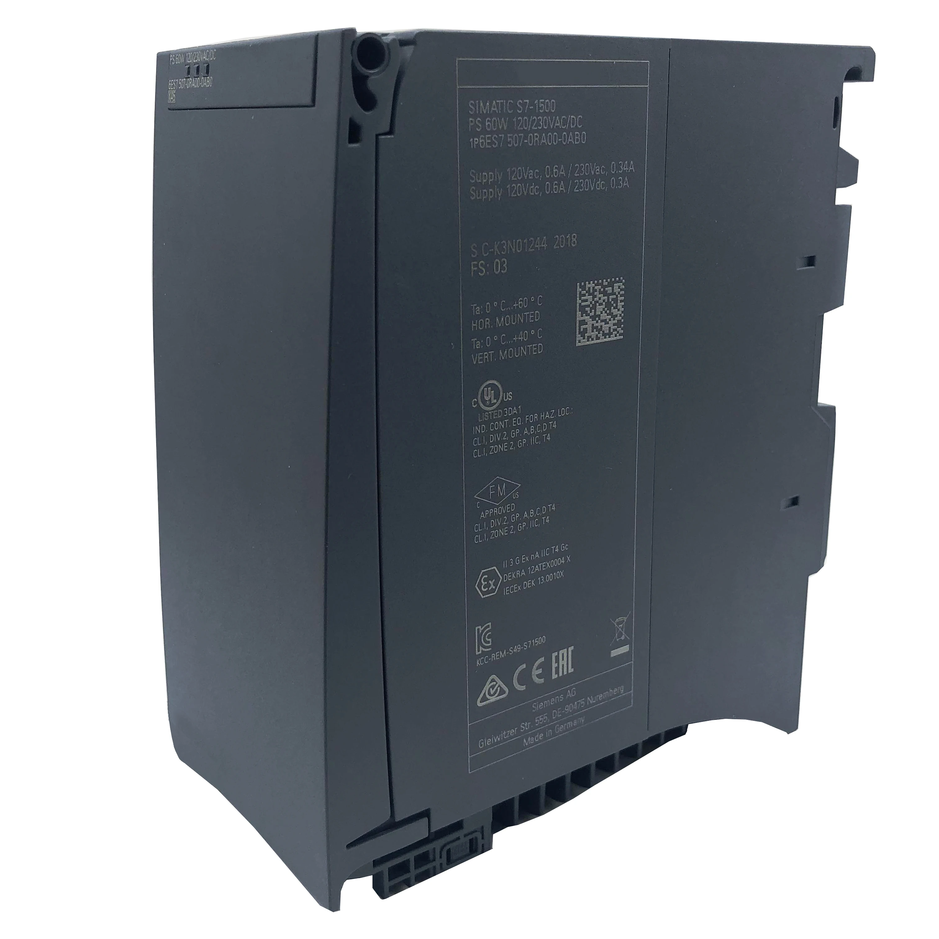 New Original 6ES7507-0RA00-0AB0 6es75070ra000ab0 SIMATIC S7-1500 Power Supply Stock in Warehouse
