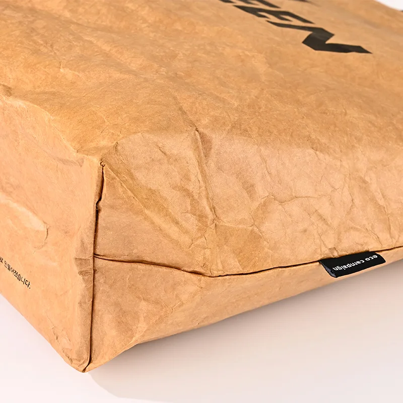 Custom Durable Waterproof Reusable Washable Brown Tote Paper Beach Tyvek Shopping Bag