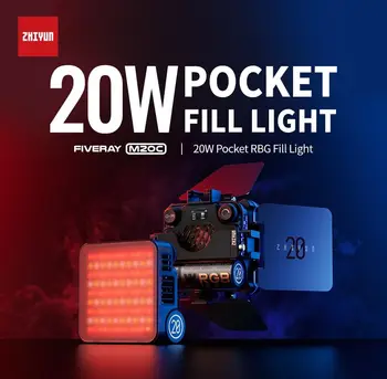 Hot Sale Zhiyun 5 Times Fill Light M20c Combination Rgb Video Light 2500k~10000k Powerful Camera Handheld Portable Video Light detail image