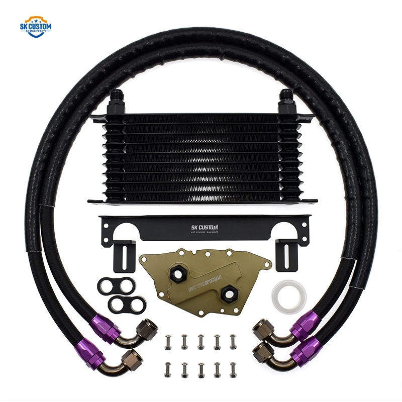 Engine Oil Coolant Kit For BMW Mini B36 B38 B46 B48 10 Rows Oil Cooler Kit