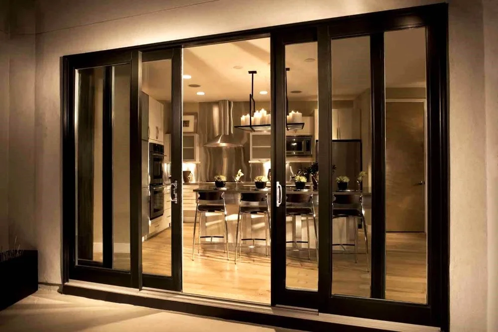Aluminum Profile Sliding Doors for Balcony 90 Degree Glass Living Room Stainless Steel Modern Customizable Sound Insulation