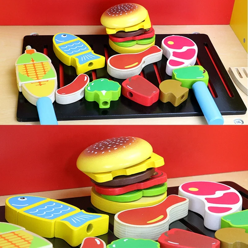 2020 новый дизайн, деревянная машинка для барбекю, игровые игрушки «сделай сам», игровая барбекю-Палка для детей