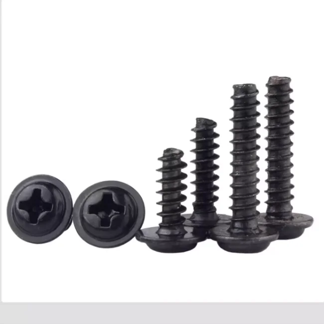 product original factaory black zinc phillips round pan washer head flanged self tapping thread forming screw-62