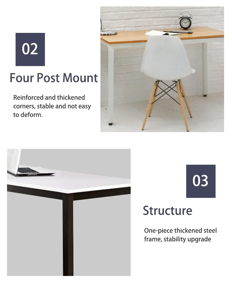 Home Work White Single Office Table Wooden Computer Table Desk