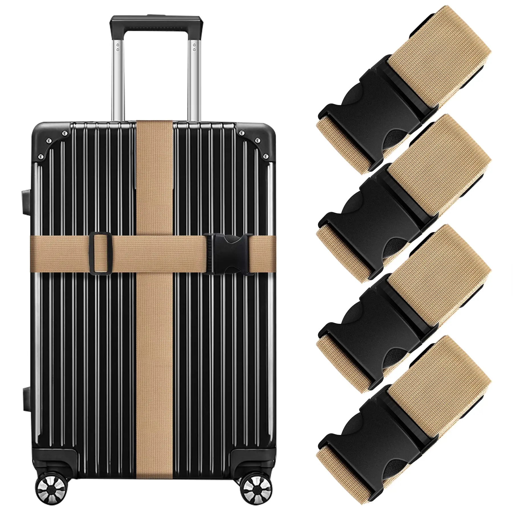 74" X 2" Luggage Straps Suitcase Belts Adjustable Packing Straps Travel