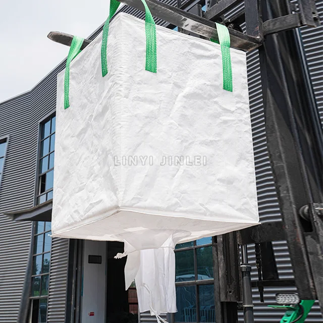 Good Quality Super Sack Bags With Jumbo Rope PP Woven Ton Sand Bags Black Bulk 1500kg Heavy Duty Jumbo Bags For Sand And Corn