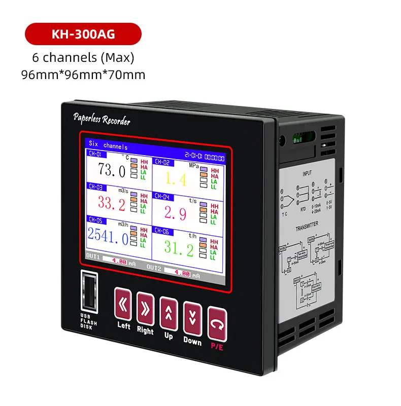 High Quality Industrial USB Temperature Data Logger Universal Digital 8/12/16/24/32 Channel Paperless Recorder LCD OEM ODM
