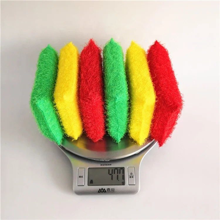 Plastic Mesh Foam Dish Scrub Sponge Printed Cardboard Kitchen Sponge