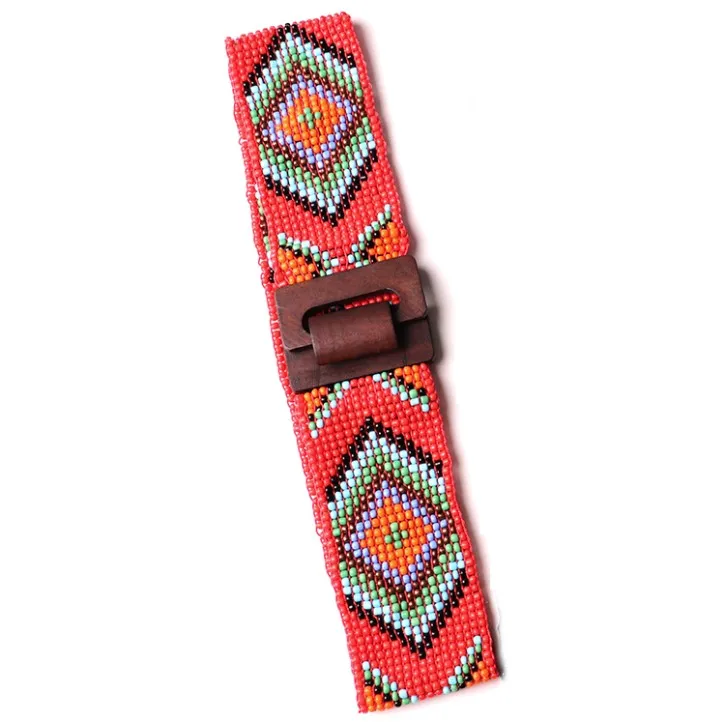 Custom Colors Vintage Wooden Belt Buckle Stretch Elastic  display picture 1