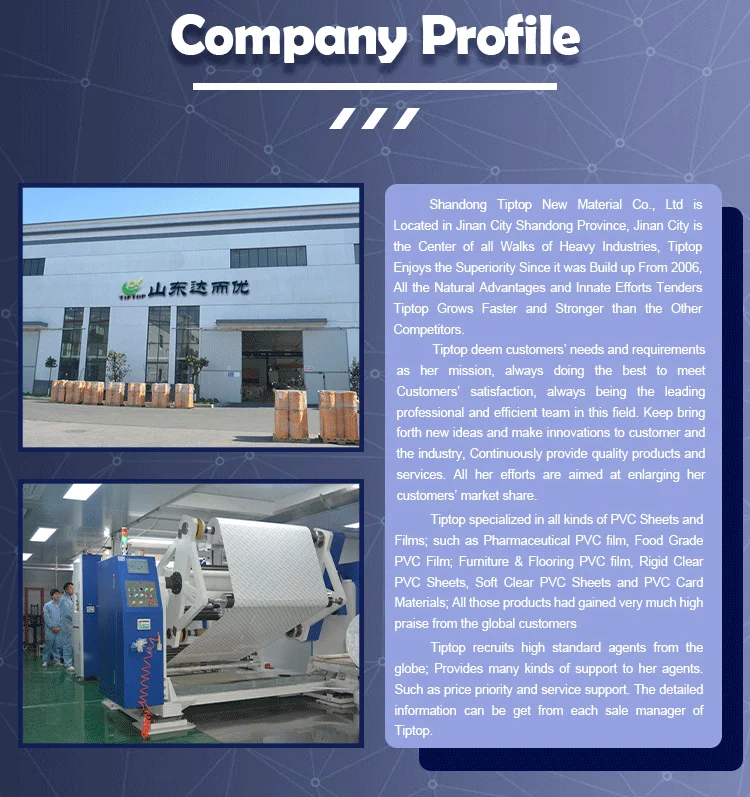 Tiptop Transparent Clear Plastic Pvc Sheet Rolls Semi Rigid Pvc Film
