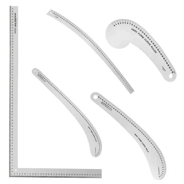 Righello Curvo Francese In Alluminio Da 30,5 Cm - Per Cucito, Modellistica, Disegno E Trapuntatura