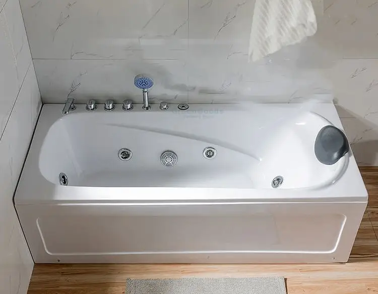 Japan Home Sex Hot Spa 120x70 Acrylic Rectangle Bathtub with Combo Massage Freestanding Modern Design for Hotel Villa Indoor Use
