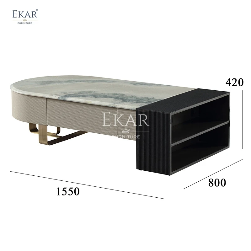 product new design modern living room furniture black and white wood veneer coffee table rectangular table-65